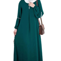 Prix d'usine OEM ODM Robe longue décontractée à manches longues à paillettes, robe musulmane Abaya, robe modeste