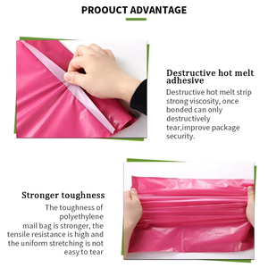 Sac d'expédition en plastique rouge personnalisé avec logo imprimé, épais et résistant, pour vêtements, avec bande de scellage solide - Product Image 6