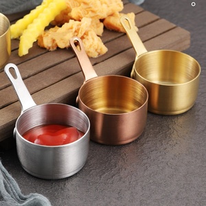 Bol <span class=keywords><strong>de</strong></span> cuisine coréen en acier inoxydable 304, tasse d'assaisonnement <span class=keywords><strong>de</strong></span> qualité alimentaire, bol en métal, Pot chaud, plat à Sauce, tasse à Steak avec poignée - Product Image 2
