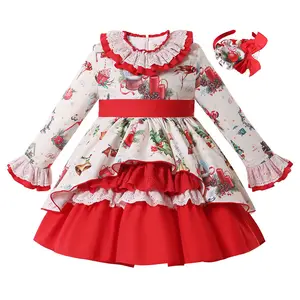 Wholesale Pettigirl New Children Kids Girls Red Christmas Vintage Dresses Size 2 3 4 5 6 7 8 10 12y Toddler Clothing & Hair