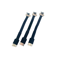 Cable USB Tipo C FFC Ultrafino y Plano, Negro, PVC, con Luz LED en Ángulo, Micro USB Tipo C 3, RoHS, Micro Glow