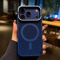 Coque en maille pour dissipation thermique cellulaire pour iPhone 17 PROMAX, Housse magnétique douce pour la peau, Protection anti-chute style Apple 16 pour iPhone 15