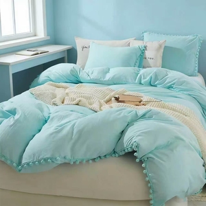 Parure de lit 3 pièces bleu lac style girly la plus vendue – Housse de <span class=keywords><strong>couette</strong></span> mignonne toutes saisons – Ensemble de textiles de maison décoratifs modernes - Product Image 2