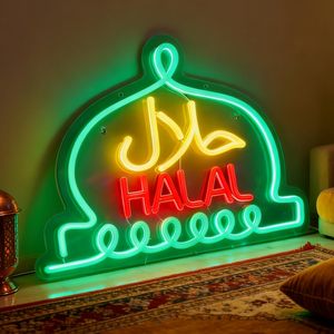 Lettres néon LED halal arabes, à intensité variable, alimentées par USB, lumière d'ambiance pour vitrine, lumière décorative pour magasin, indicateur lumineux de rue, personnalisable 5V - Product Image 6