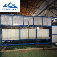 Machine de fabrication de blocs de glace de 10 tonnes par jour, 50 kg, à refroidissement direct industriel, avec compresseur, pompe à eau et engrenages, à économie d'énergie