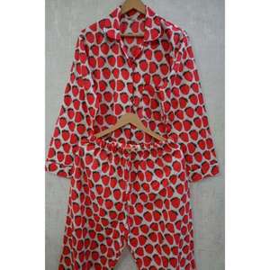 Ensemble de pyjama pour femmes en coton doux imprimé floral, respirant, confortable, vêtements de nuit décontractés, vêtements de détente pour femmes, vêtements de maison - Product Image 4