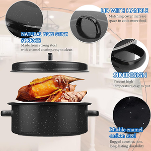 Sartén grande <span class=keywords><strong>para</strong></span> asar antiadherente <span class=keywords><strong>para</strong></span> el hogar con tapa <span class=keywords><strong>para</strong></span> asar castañas/batatas - Product Image 5
