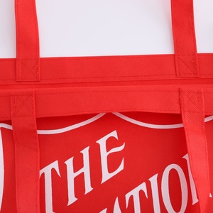 Bolsa de Compras Roja Reutilizable, Ecológica, Económica, Personalizada, de Tela No Tejida, con Cremallera y Correa para el Hombro, Tamaño Mediano - Product Image 3