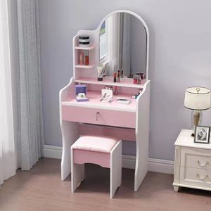 Table de toilette pratique et élégante pour chambre à coucher avec miroir intégré, <span class=keywords><strong>coiffeuse</strong></span> pour un intérieur de chambre épuré - Product Image 6