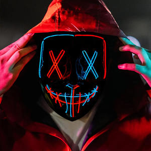 Máscara LED Luminosa Inalámbrica para Fiesta <span class=keywords><strong>de</strong></span> Halloween Máscara <span class=keywords><strong>de</strong></span> <span class=keywords><strong>La</strong></span> <span class=keywords><strong>Purga</strong></span> con Luz para Hombres y Mujeres Cosplay Disfraz Brillante Accesorios para Festivales - Product Image 3