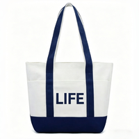 Sac fourre-tout en toile personnalisé pour femme avec fermeture éclair et poignée, en matériau recyclable, pour usage quotidien, tailles S/M/L