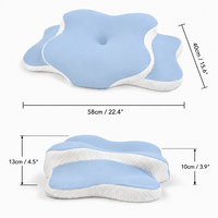 En stock, faible MOQ, vente en gros, certifié OEKO-TEX, oreiller ergonomique moderne en mousse à mémoire de forme, forme papillon, rafraîchissant, ODM OEM