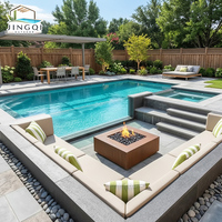 Piscine modulaire en fibre de verre de grande taille pour la communauté, résistante à la corrosion, en acrylique, pour l'extérieur, de conception architecturale