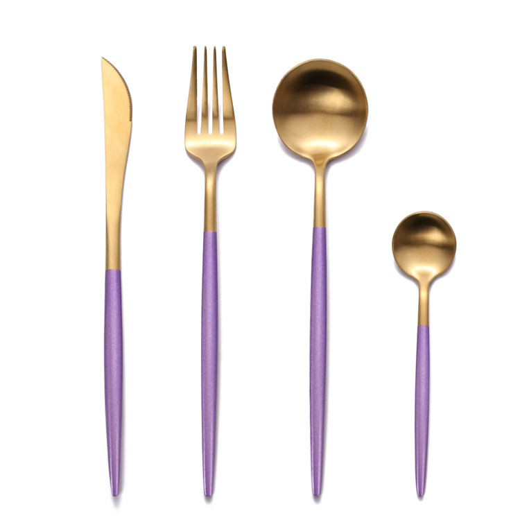 Pink Gold  Set(4pcs:knife,fork,spoon,teaspoon)