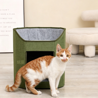 Lit pour chat pliable rectangulaire en éponge PP confortable pour toutes les saisons, à double usage, pour balcon, maison pour animaux de compagnie