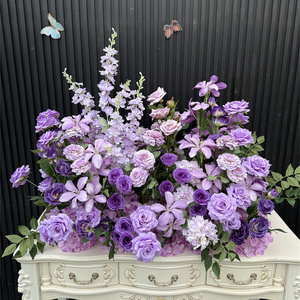 Composition florale artificielle <span class=keywords><strong>de</strong></span> style conte <span class=keywords><strong>de</strong></span> fées, couleur violette, chemin <span class=keywords><strong>de</strong></span> table long, chemin <span class=keywords><strong>de</strong></span> table en cascade pour table <span class=keywords><strong>de</strong></span> mariage - Product Image 6