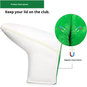 Housse de protection pour têtes de clubs de golf, 5 pièces, blanche, simple, imperméable, en cuir PU, pour usage sportif extérieur, transfrontalière - Product Image 2