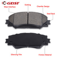 GDST Auto Brake Parts D822 D2183M GDB3242 GDB7075 SP1232 SP1244 Plaquette de frein à disque de voiture pour Toyota COROLLA Yaris Geely Ck BYD F3
