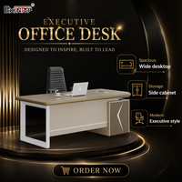Ensemble de bureau de direction moderne Ekintop avec armoire latérale et classeur