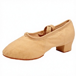 Zapatillas de Ballet para Niñas con Parte Superior de Lona de Alta Elasticidad, Forro de Algodón y Suela de Cuero Genuino para Yoga y Danza - Product Image 3