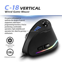 Ratón para juegos USB con cable para diestros programable C18 10000 DPI ajustable programable para ordenador PC portátil ratón para juegos
