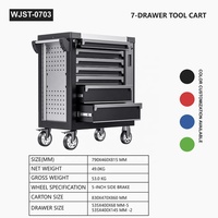 Carro de Herramientas Rodante Resistente con Ruedas con Freno Lateral de 5 Pulgadas y Superficie de Trabajo, Carro de Herramientas con 7 Cajones