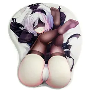 Non-slip 3D Cute Mouse Pad Anime Sexy Girl Nier 2B 3D Hip Soft Mouse Pads with Wrist Rest Gaming Mousepad Mat for LOLCSGO 26*22