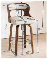 Tabouret de bar moderne en bois massif incurvé, pivotant à 360°, en cuir PU, base en métal, écologique, durable, pour la maison, le bar et la cuisine