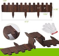 Borde de Madera para Jardín de 4 Pies, Valla Decorativa de Madera para Jardín, Borde de Paisajismo, Valla de Madera para Exteriores