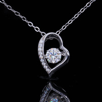 Collar de diamantes de moissanita con forma de corazón para mujer, Plata de Ley 925, chapado en oro de 18k, joyería de 0,5 quilates