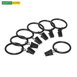 Bagues romaines <span class=keywords><strong>avec</strong></span> <span class=keywords><strong>pinces</strong></span>, accessoires, <span class=keywords><strong>anneaux</strong></span> pour salle <span class=keywords><strong>de</strong></span> douche et tiges, en fer noir - Product Image 5