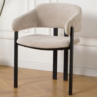 Fauteuil de salle à manger en velours VL au design moderne, rembourré, luxueux et confortable, avec pieds en métal