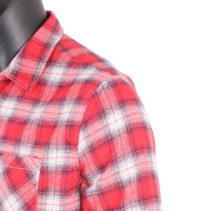 Chemise en flanelle à carreaux légère à col boutonné ajustée sur mesure TOPSHOW en gros pour hommes - Product Image 3