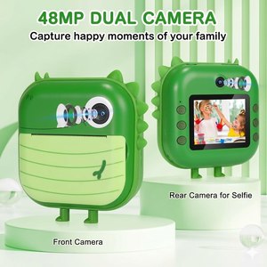 กล้องเด็ก M2 พร้อมเครื่องพิมพ์ในตัว ไม่ต้องใช้หมึก หน้าจอ 2.4 นิ้ว วิดีโอ HD 120 °   มุมมองกว้างสำหรับเด็กอายุ 3-6 ปี ลายไดโนเสาร์สีเขียว - Product Image 2