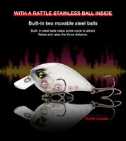 Chaude Chartreuse ABS Plastique Flottant Crankbait VC03 Carré Bill Fat Mini Chantant Divers Inventaire En Gros Leurre De Pêche