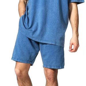 Shorts en coton 100% avec logo personnalisé, taille à cordon, décontractés pour l'été, effet délavé, streetwear, tissu en coton, coupe confortable - Product Image 1