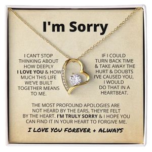 Collier Pendentif Cœur Argenté Personnalisable avec Carte Texte – Cadeau Classique en Cuivre pour l'Excuse, la Réconciliation et les Relations, Idéal pour les Partenaires - Product Image 2