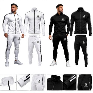 Survêtement Long Mission pour Hommes, Noir, Manches Longues, avec Logo et Poches Latérales, Respirant, Vêtement Casual d'Hiver, 100% Coton, Léger - Product Image 3
