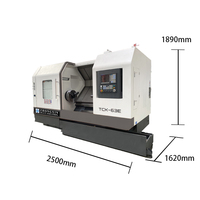 Tour CNC à banc incliné horizontal de haute précision TCK63 avec conception à 30 degrés, robuste et automatique, pour le tournage de barres d'arbre de 650 mm