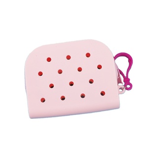 Wholesale <strong>Cute</strong> Mini Rubber Silicone Coin Purse DIY Charm Croc Bag Keychain <strong>Wallet</strong> - Product Image 5