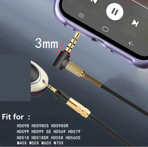 Cable de Audio de 1,4 m y 3,5mm con Cable de resorte de Control de voz para HD598 558 518 HD549 579 599 560s M40x M50x M60x <span class=keywords><strong>M70x</strong></span> - Product Image 4