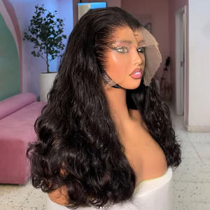 <span class=keywords><strong>20</strong></span>英寸奢华13x4高清瑞士蕾丝前假发人发13x6短体波假发生巴西黑色女性无胶假发 - Product Image 2