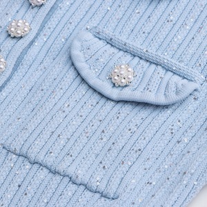 <span class=keywords><strong>Robe</strong></span> élégante pour femme, bleu brume, col polo, manches courtes, tricot côtelé, haute qualité, nouveau <span class=keywords><strong>modèle</strong></span>, printemps/été - Product Image 3
