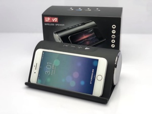 LP-V9 High Quality Super Bass Aluminum Alloy Speaker With Stand Mobile Phone Holder With Metal <strong>Fm</strong> <strong>Radio</strong> Blue Toothe Speaker - Product Image 4
