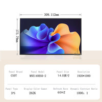 NE140FHM-N4N N4T MNE140BS6-2 Layar LCD TFT 14.0 Inci FHD 1920x1080 Non Sentuh 30 Pin 60Hz LED untuk HP 840 G7 G8