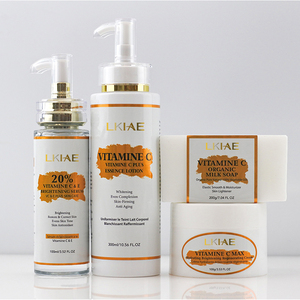 Conjunto de Clareamento Rápido com Vitamina C Sabonete Sérum Loção Corporal Creme Facial LKIAE Conjunto de Cuidados com a Pele para Mulheres Negras - Product Image 6