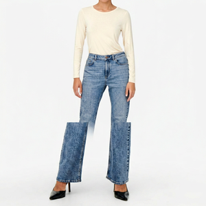 2025 Blue High <b>Waist</b> Full Length <b>Jeans</b> Women Denim <b>Jeans</b> Fashion Mom Pockets Style Skinny <b>Jeans</b> Woman OEM Serviced Custom - Product Image 1