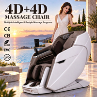 Fauteuil de massage 4D+4D haut de gamme à gravité zéro, moteur silencieux, écran tactile HD 10 pouces, commande vocale intelligente, pack séparé