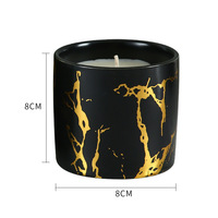 Bougie parfumée en céramique noire et or à motif marbré exquis, pot à bougie personnalisé, parfait pour les cadeaux et la décoration intérieure
