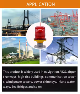 Solar Plastic Aviation Obstruction Light with High-Intensity Prismatic Reflective and Floor <b>Standing</b> Installation - Product Image 3